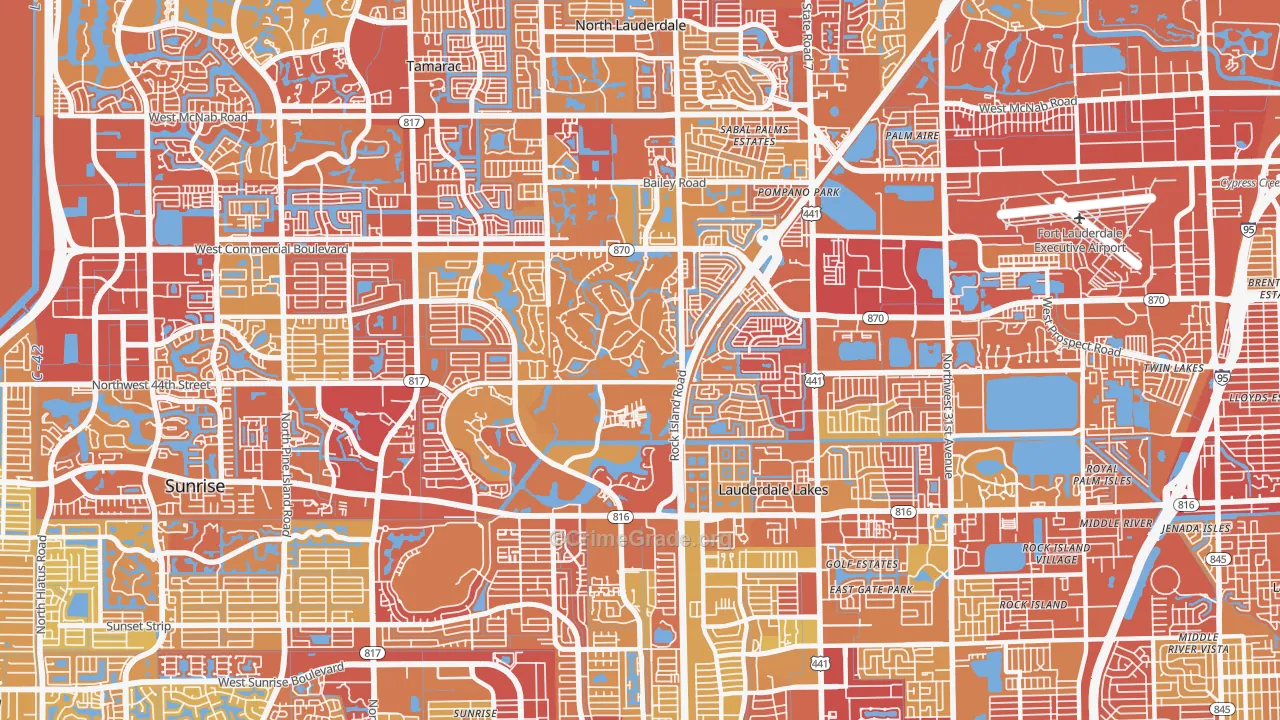 33319, FL Map of Vehicle Theft Rates