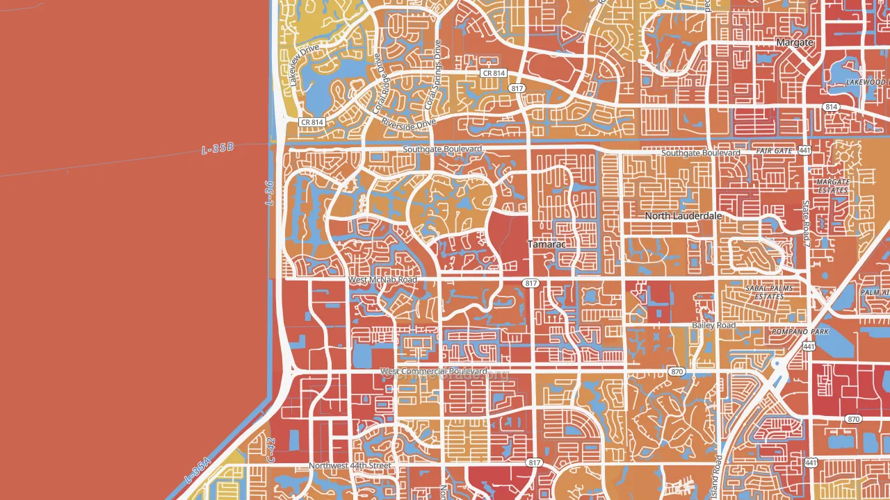 33321, FL Map of Vehicle Theft Rates