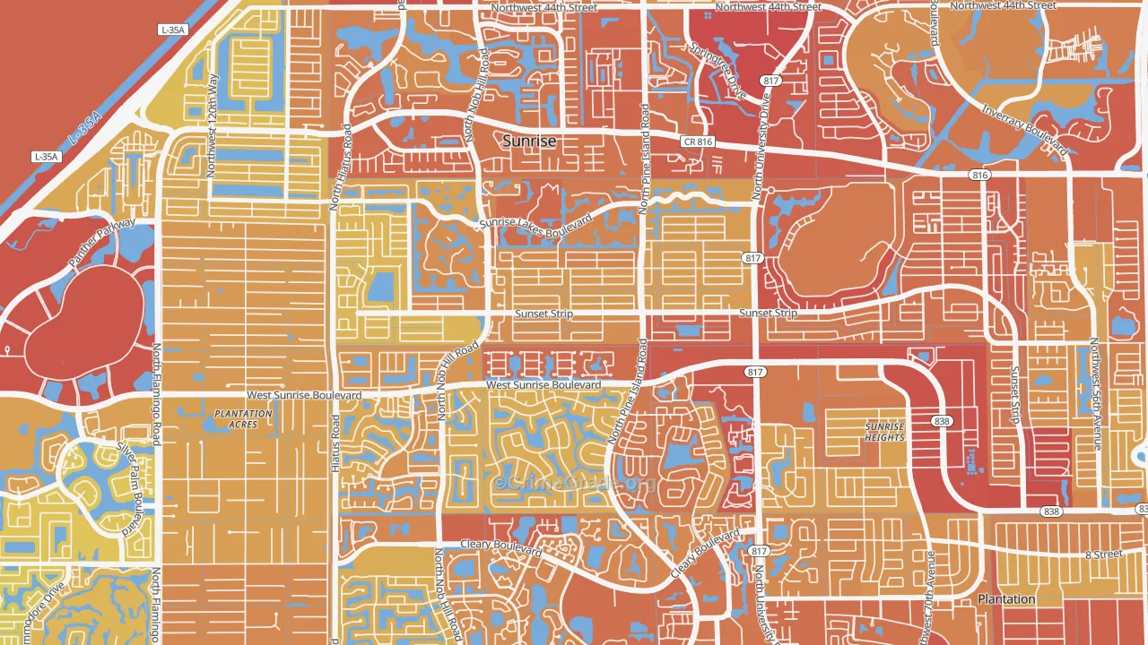 33322, FL Map of Vehicle Theft Rates