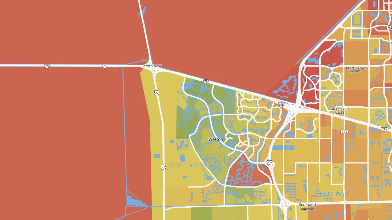 33327, FL Map of Vehicle Theft Rates