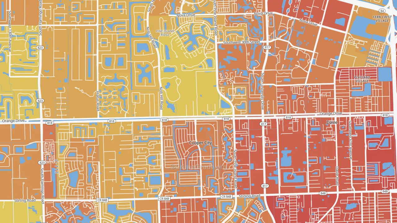 33328, FL Map of Vehicle Theft Rates