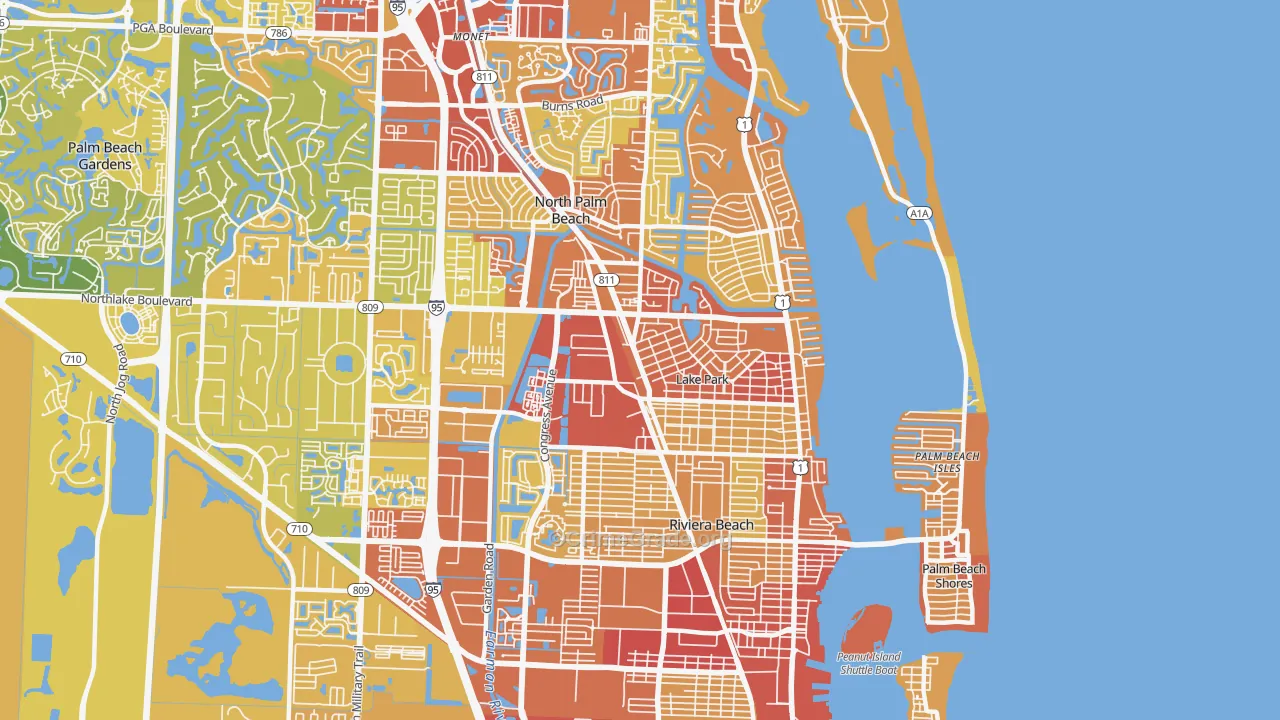33403, FL Map of Vehicle Theft Rates