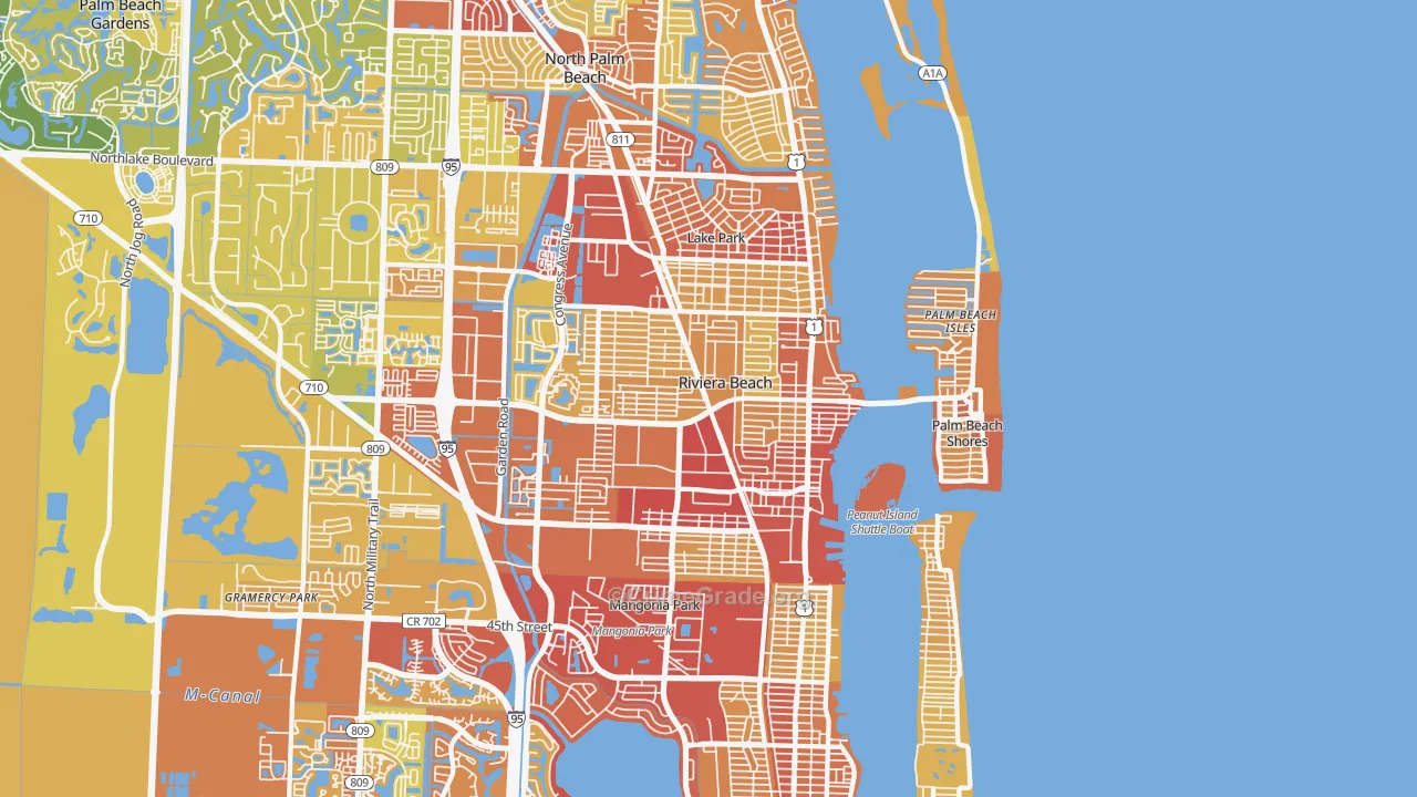 33404, FL Map of Vehicle Theft Rates