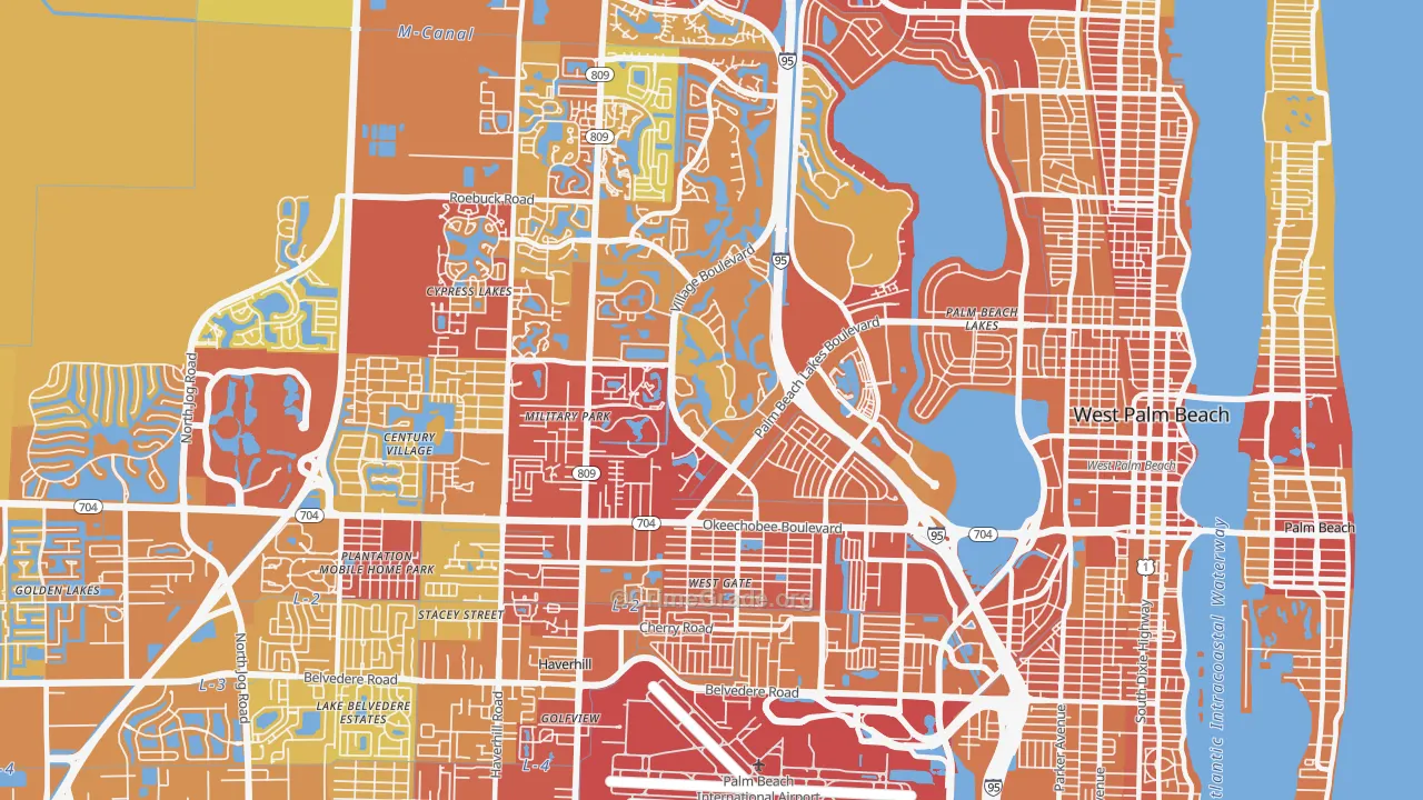 33409, FL Map of Vehicle Theft Rates