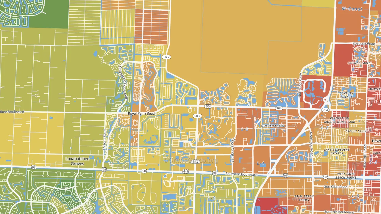 33411, FL Map of Vehicle Theft Rates