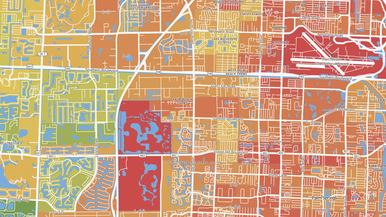 33413, FL Map of Vehicle Theft Rates