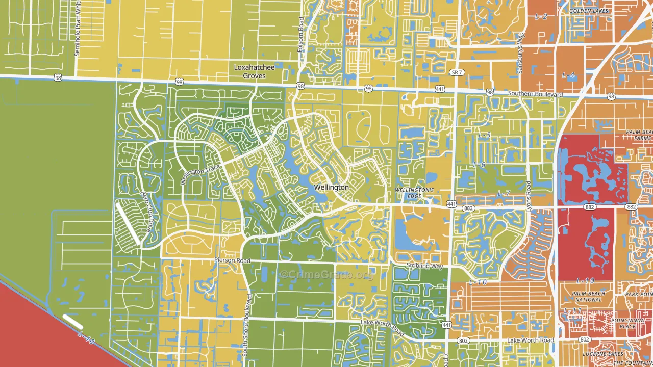 33414, FL Map of Vehicle Theft Rates