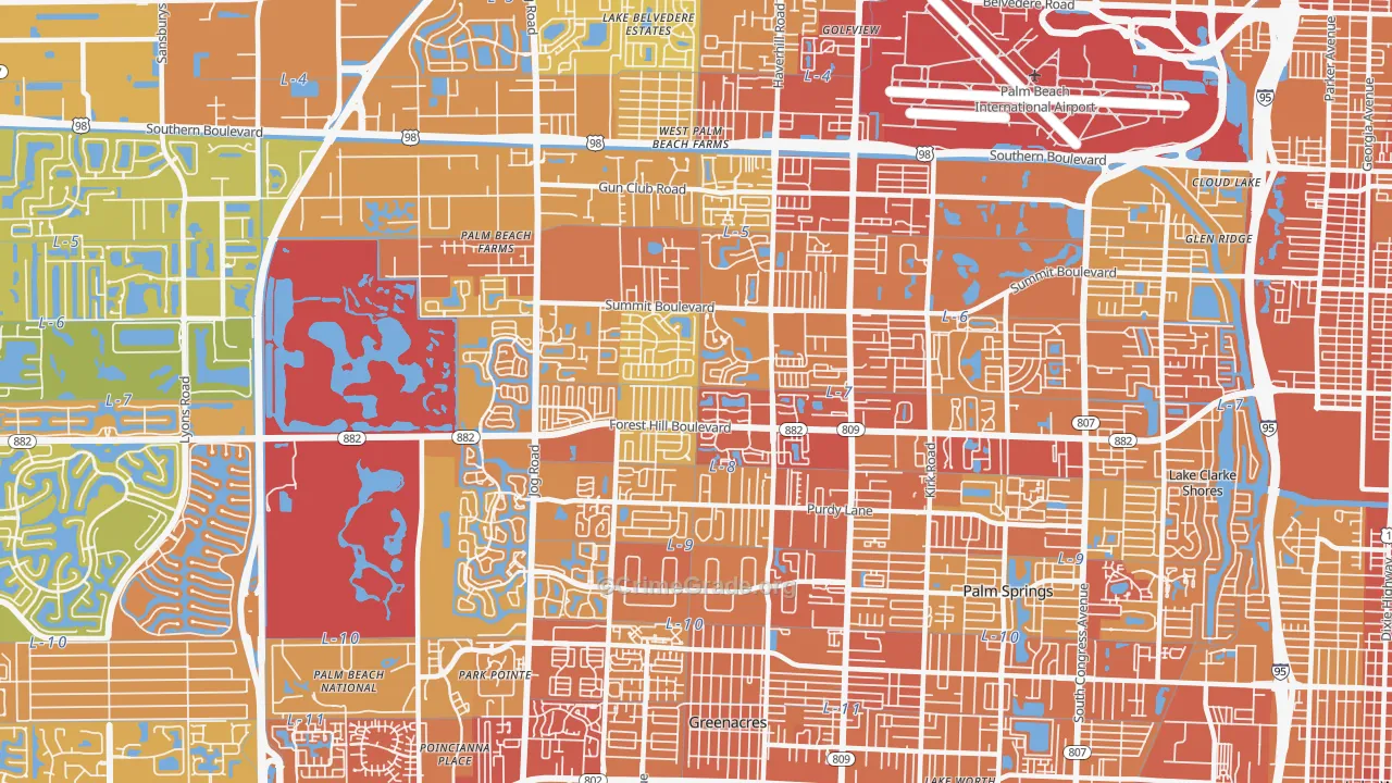 33415, FL Map of Vehicle Theft Rates