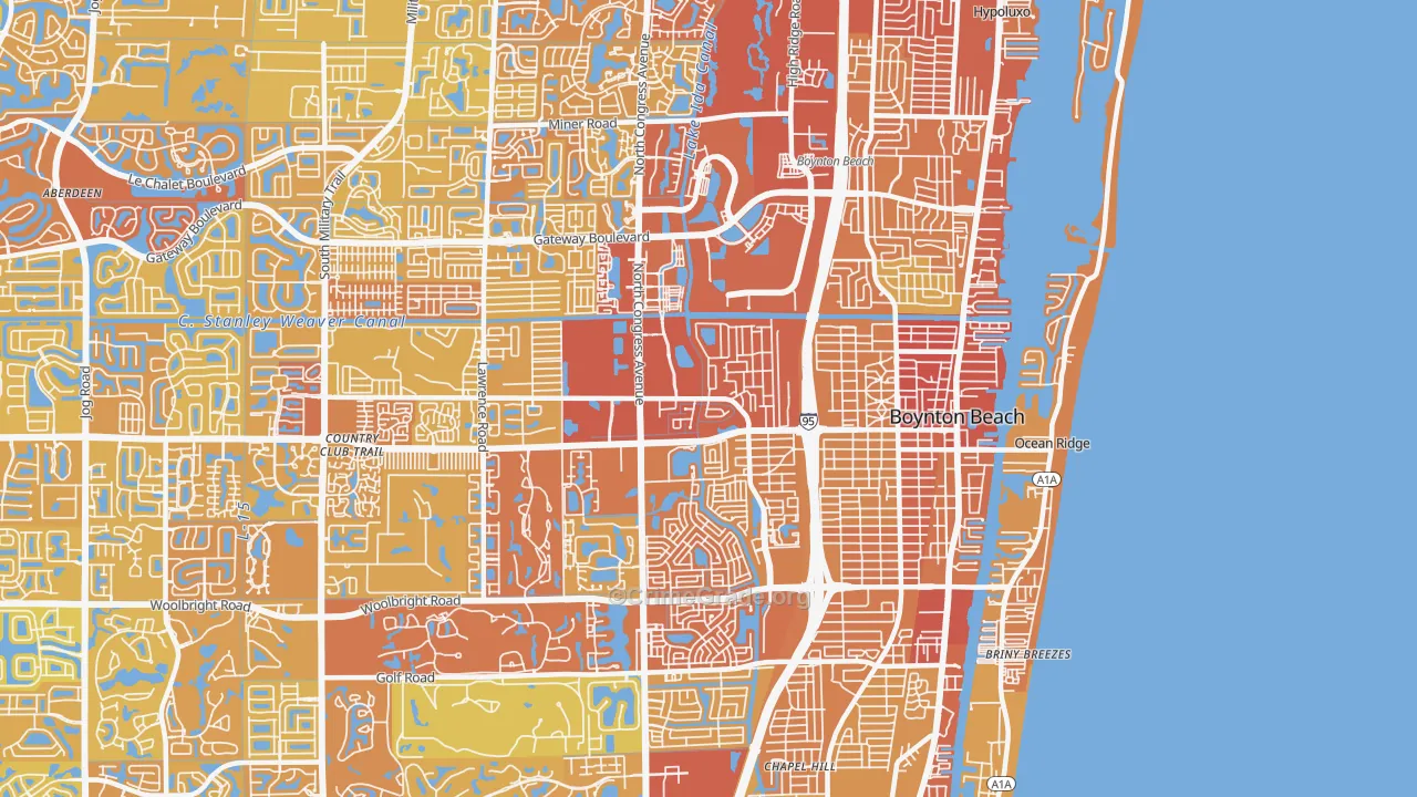 33426, FL Map of Vehicle Theft Rates