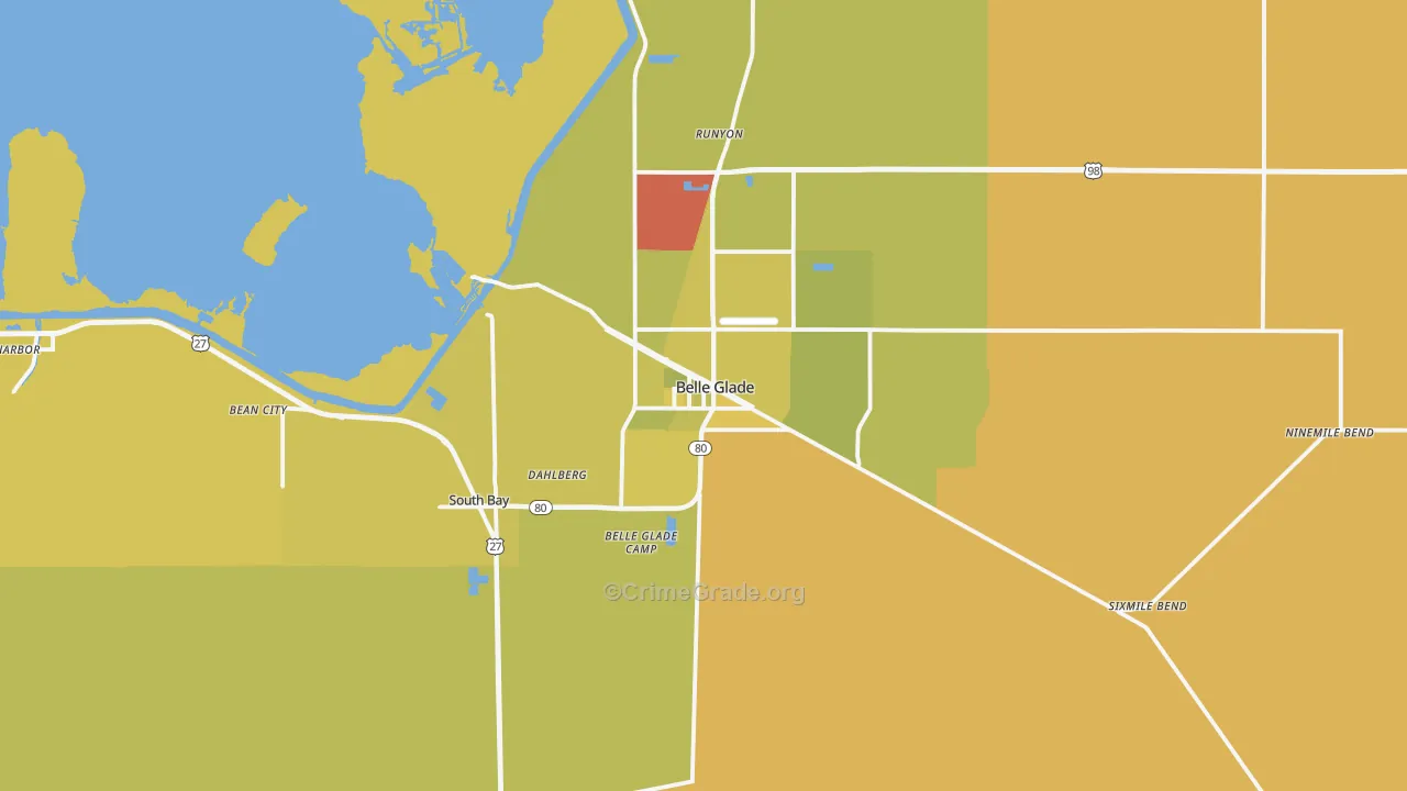33430, FL Map of Vehicle Theft Rates