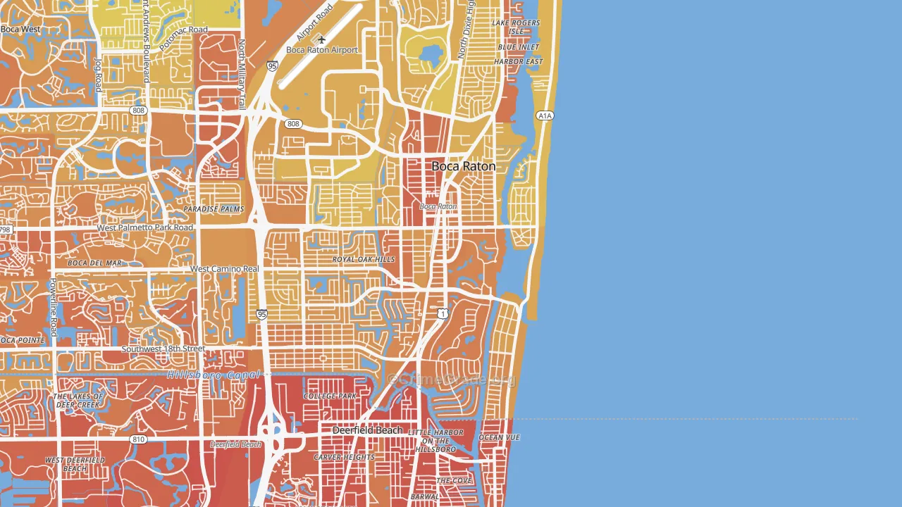 33432, FL Map of Vehicle Theft Rates