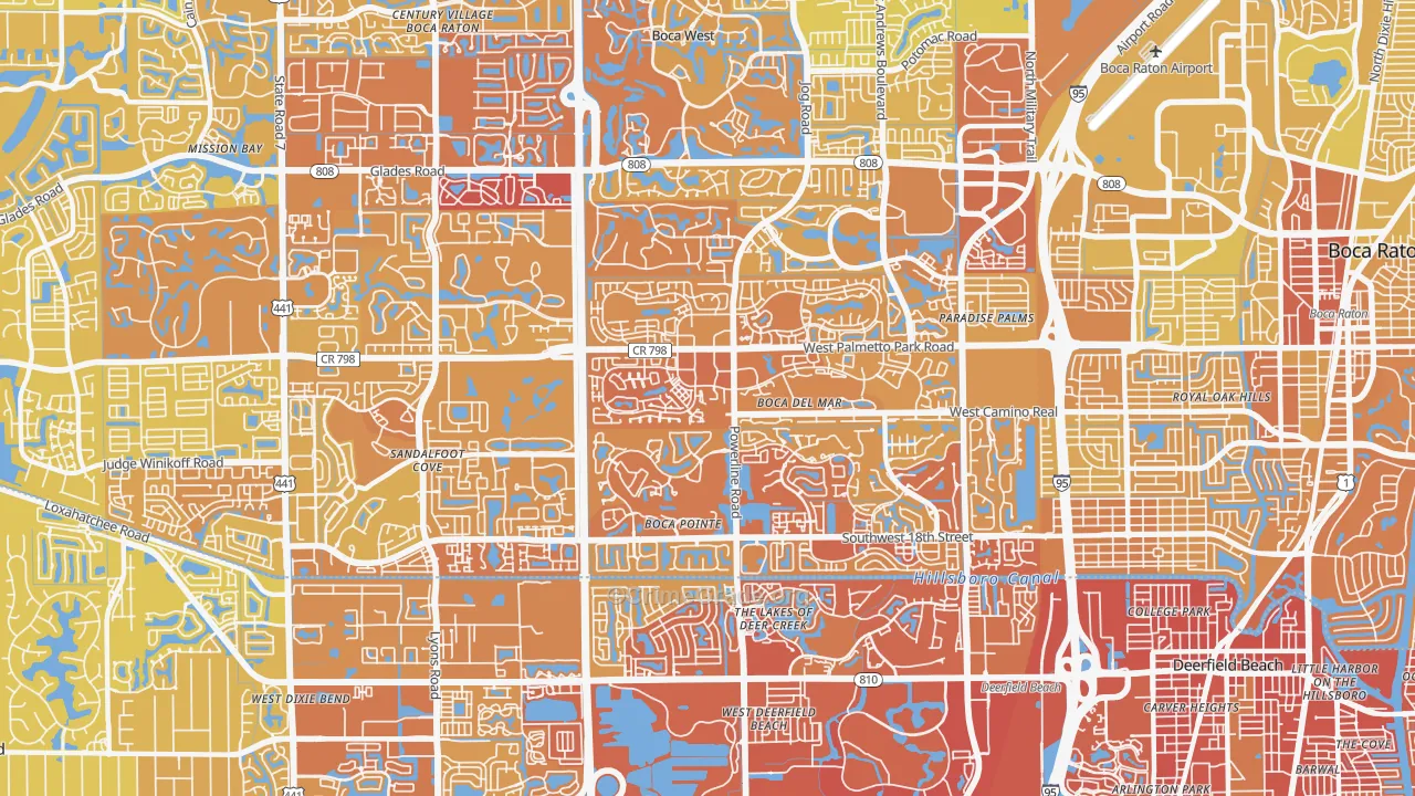 33433, FL Map of Vehicle Theft Rates