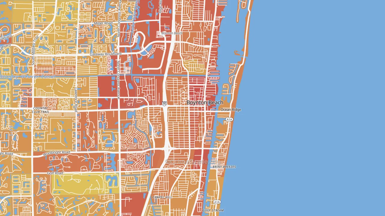 33435, FL Map of Vehicle Theft Rates