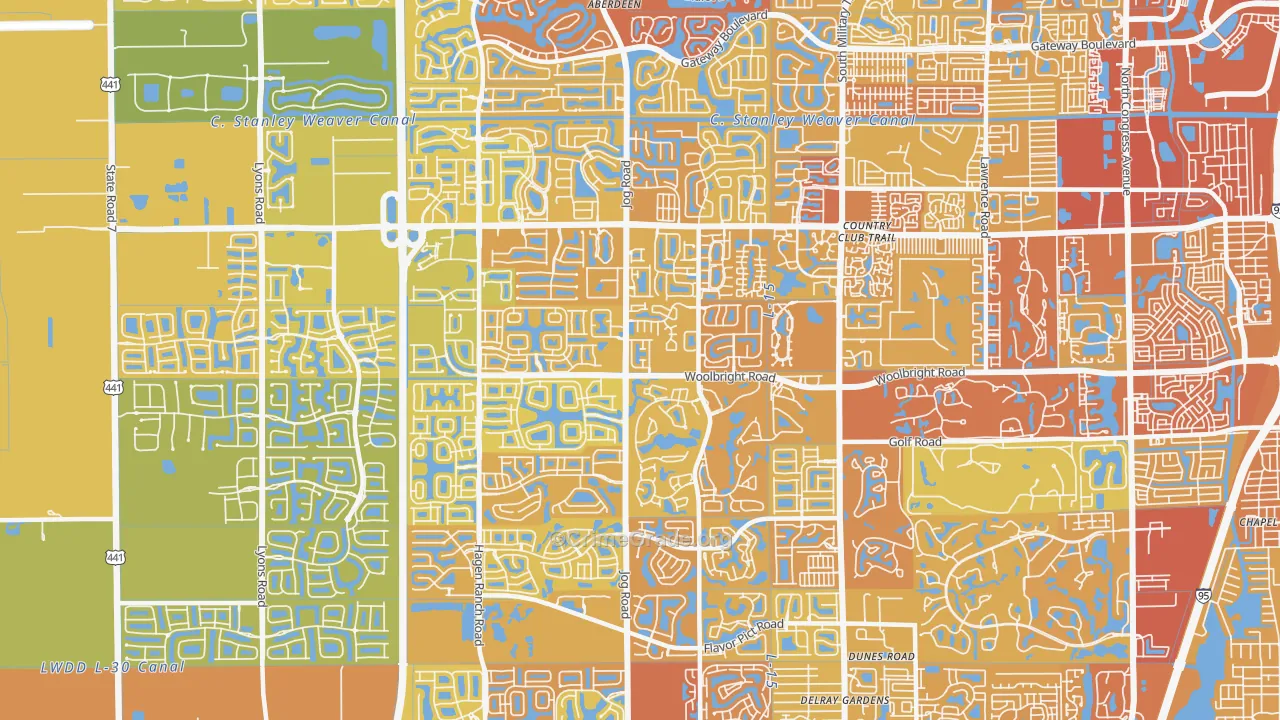 33437, FL Map of Vehicle Theft Rates