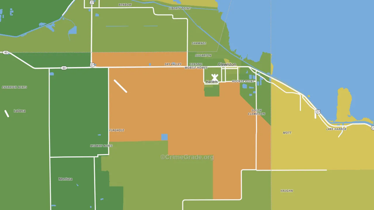 33440, FL Map of Vehicle Theft Rates