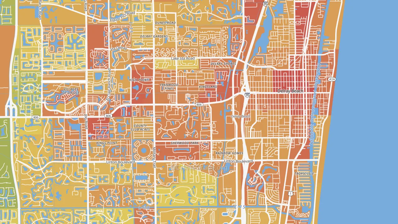 33445, FL Map of Vehicle Theft Rates