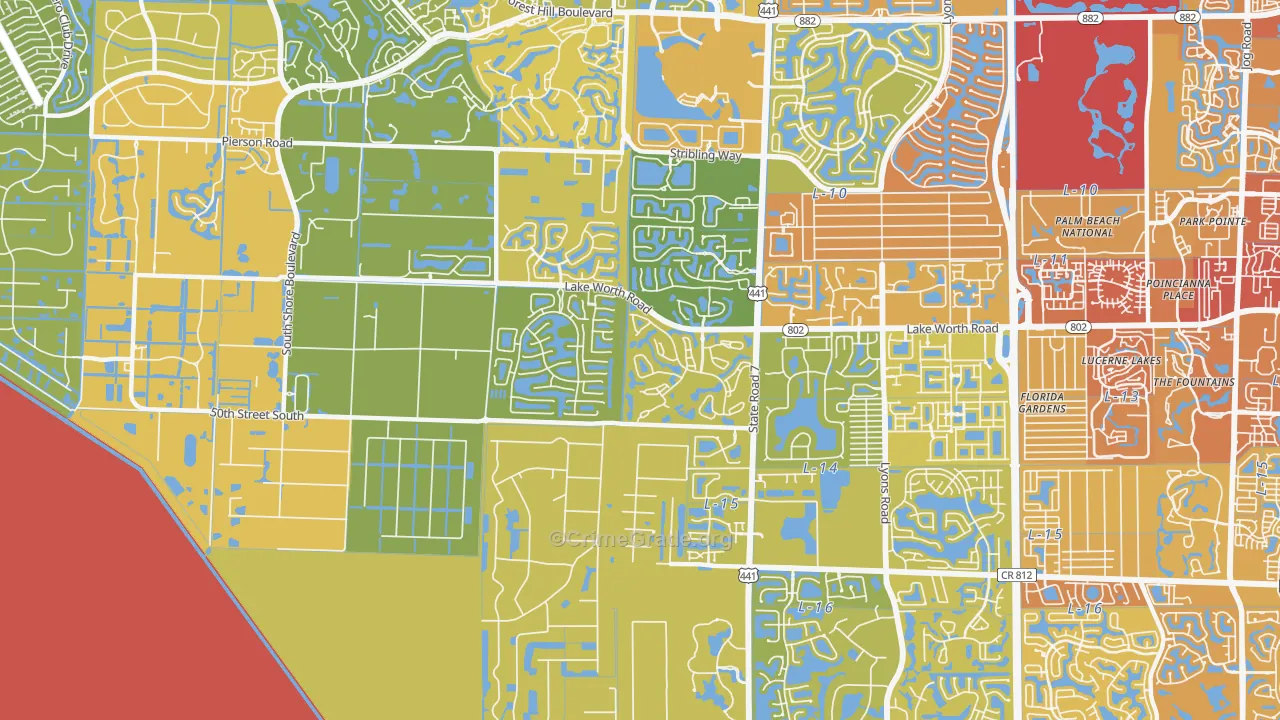 33449, FL Map of Vehicle Theft Rates