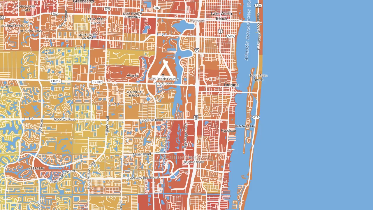 33462, FL Map of Vehicle Theft Rates