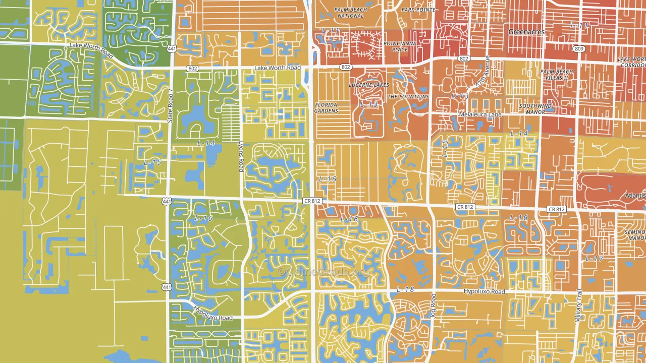 33467, FL Map of Vehicle Theft Rates