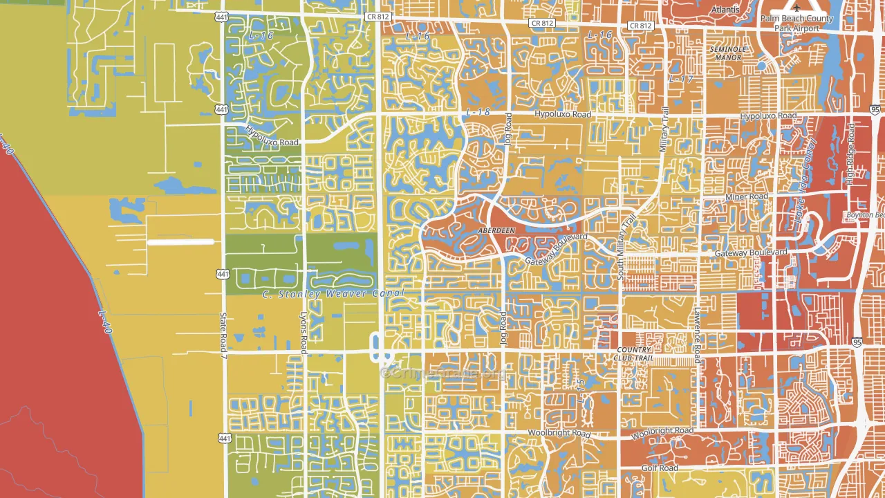 33472, FL Map of Vehicle Theft Rates