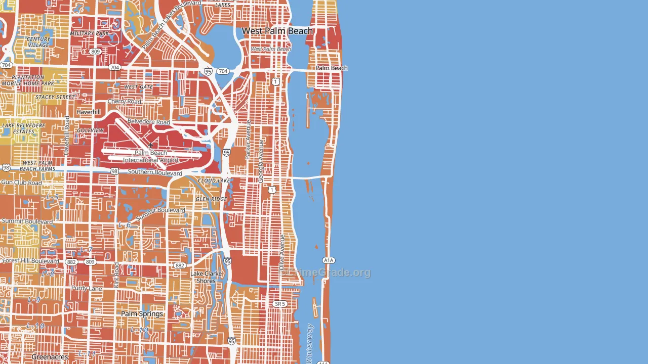33480, FL Map of Vehicle Theft Rates