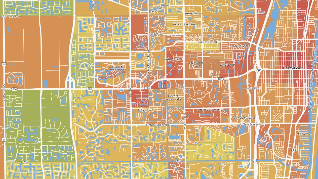 33484, FL Map of Vehicle Theft Rates