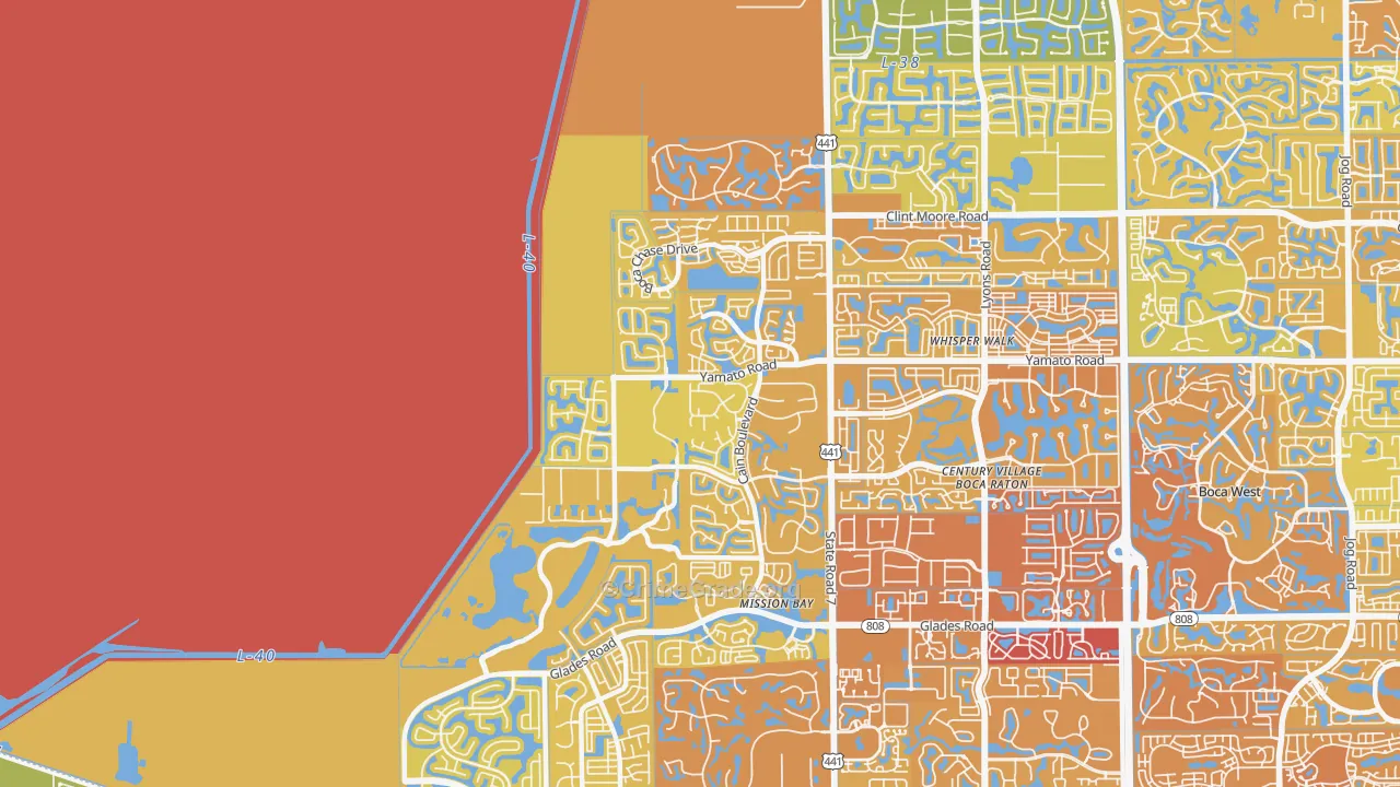 33498, FL Map of Vehicle Theft Rates