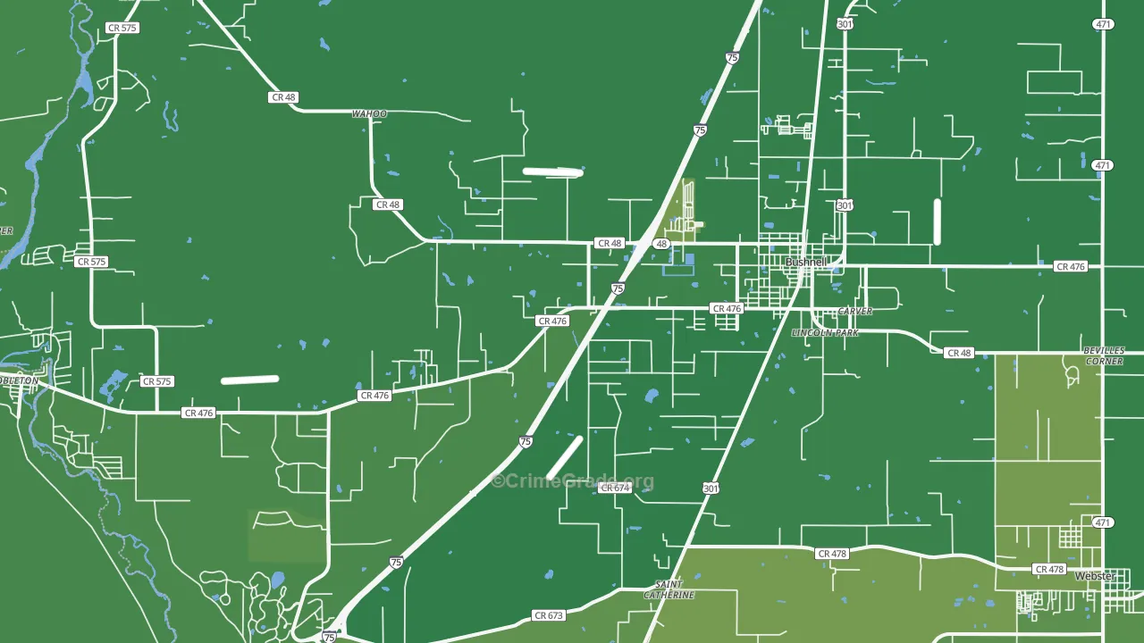 33513, FL Map of Vehicle Theft Rates