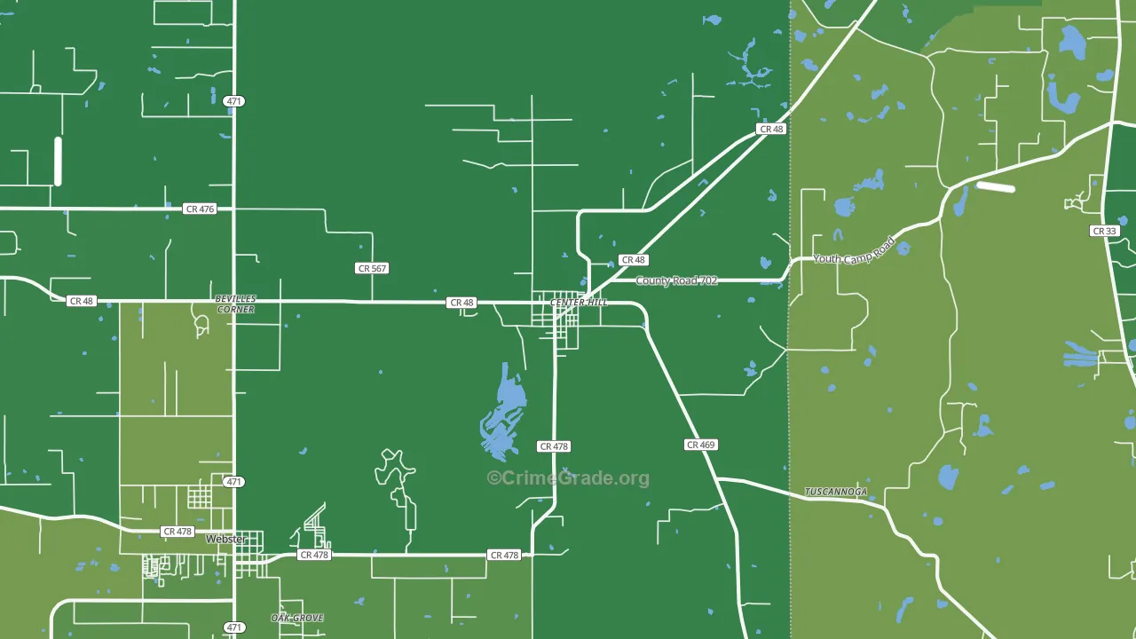 33514, FL Map of Vehicle Theft Rates