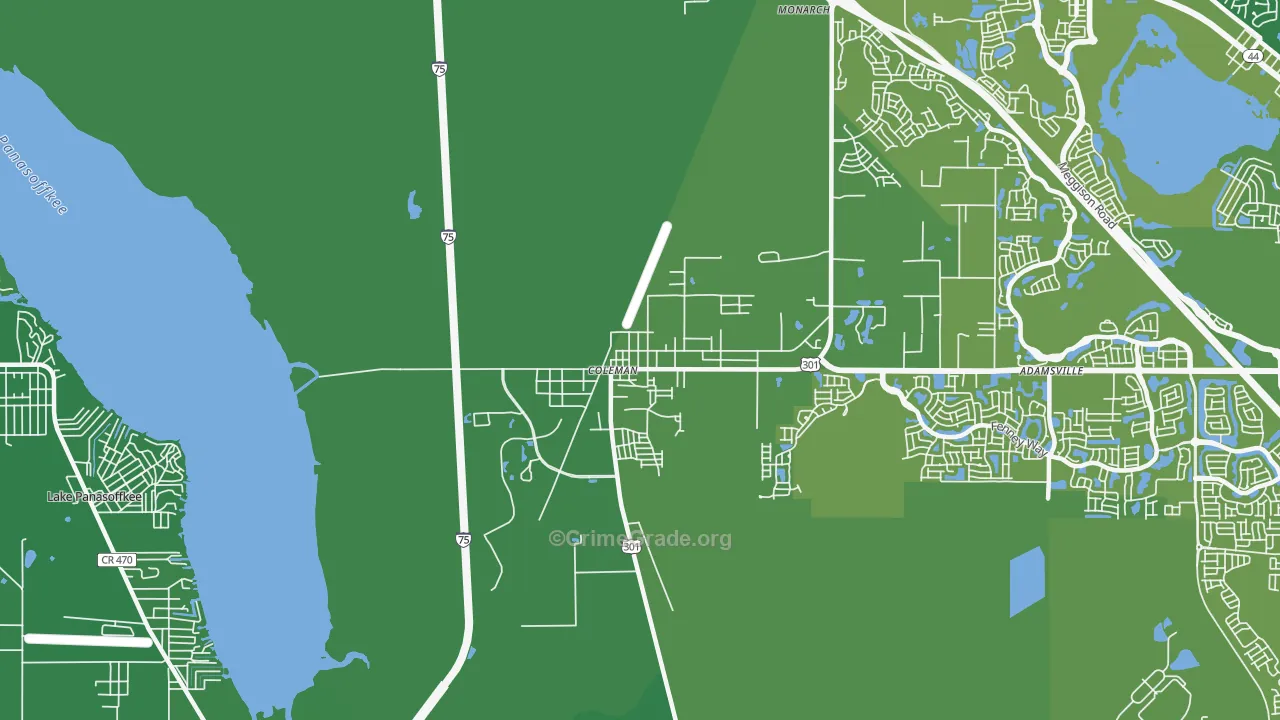 33521, FL Map of Vehicle Theft Rates