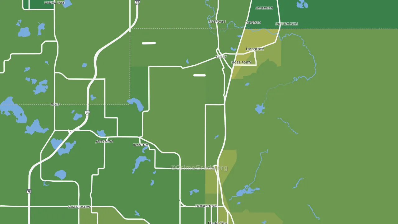 33523, FL Map of Vehicle Theft Rates