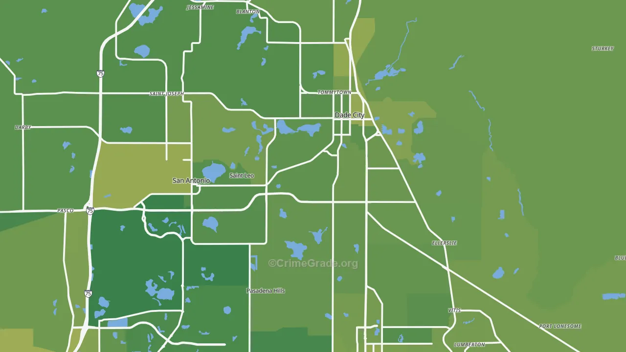 33525, FL Map of Vehicle Theft Rates