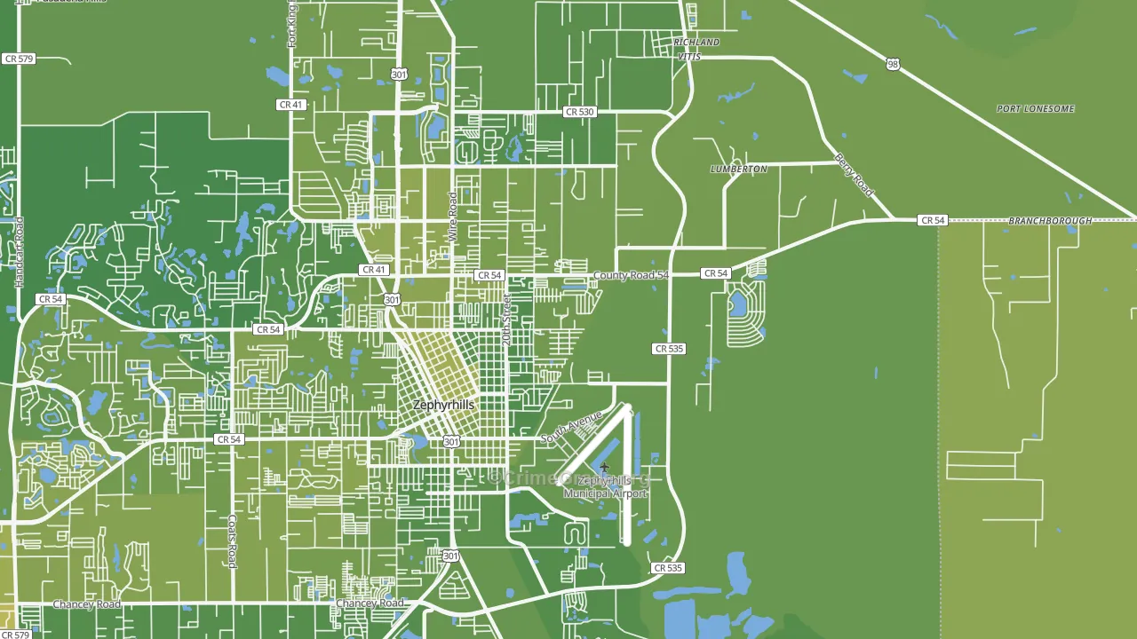 33540, FL Map of Vehicle Theft Rates