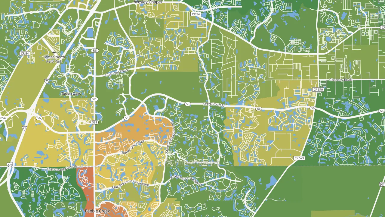 33543, FL Map of Vehicle Theft Rates