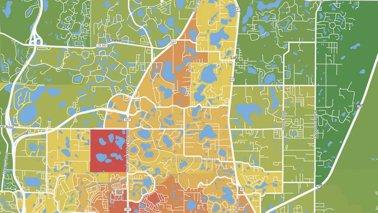33548, FL Map of Vehicle Theft Rates