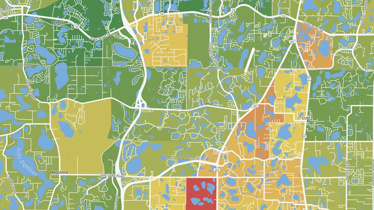 33558, FL Map of Vehicle Theft Rates