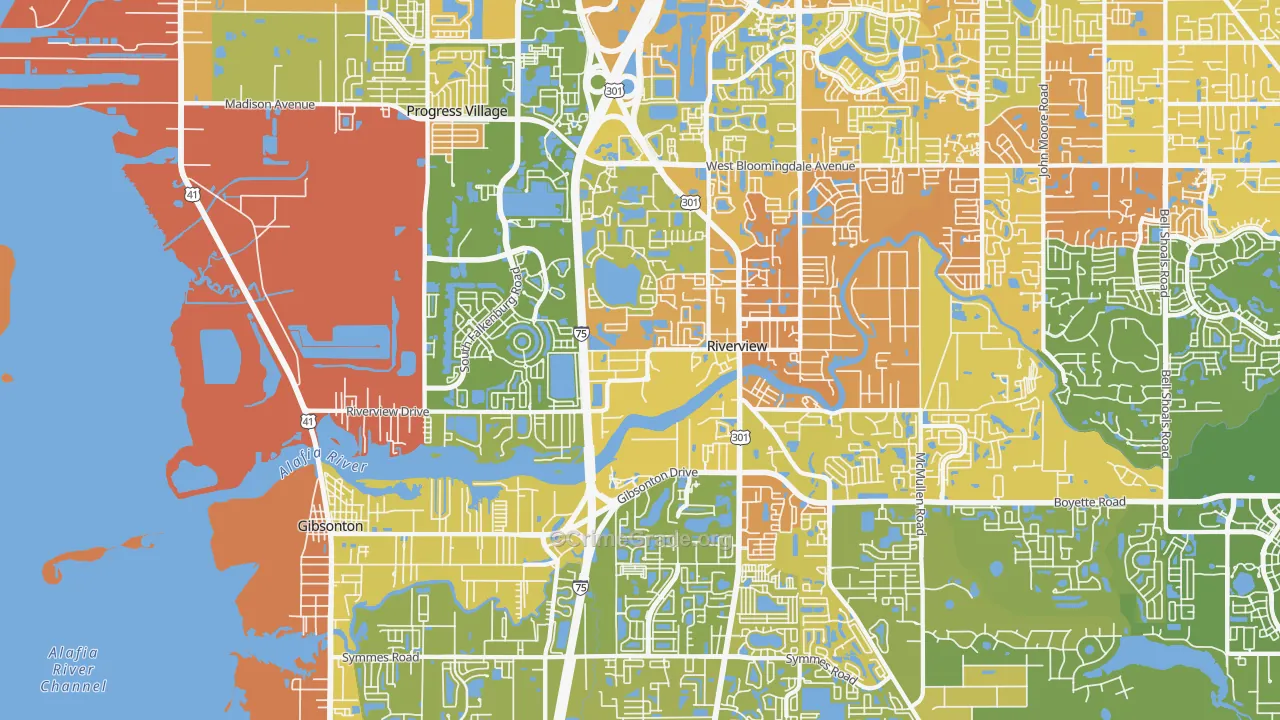 33578, FL Map of Vehicle Theft Rates