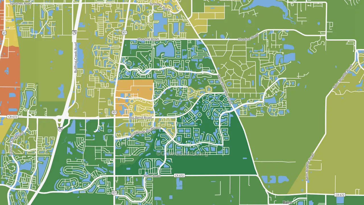 33579, FL Map of Vehicle Theft Rates