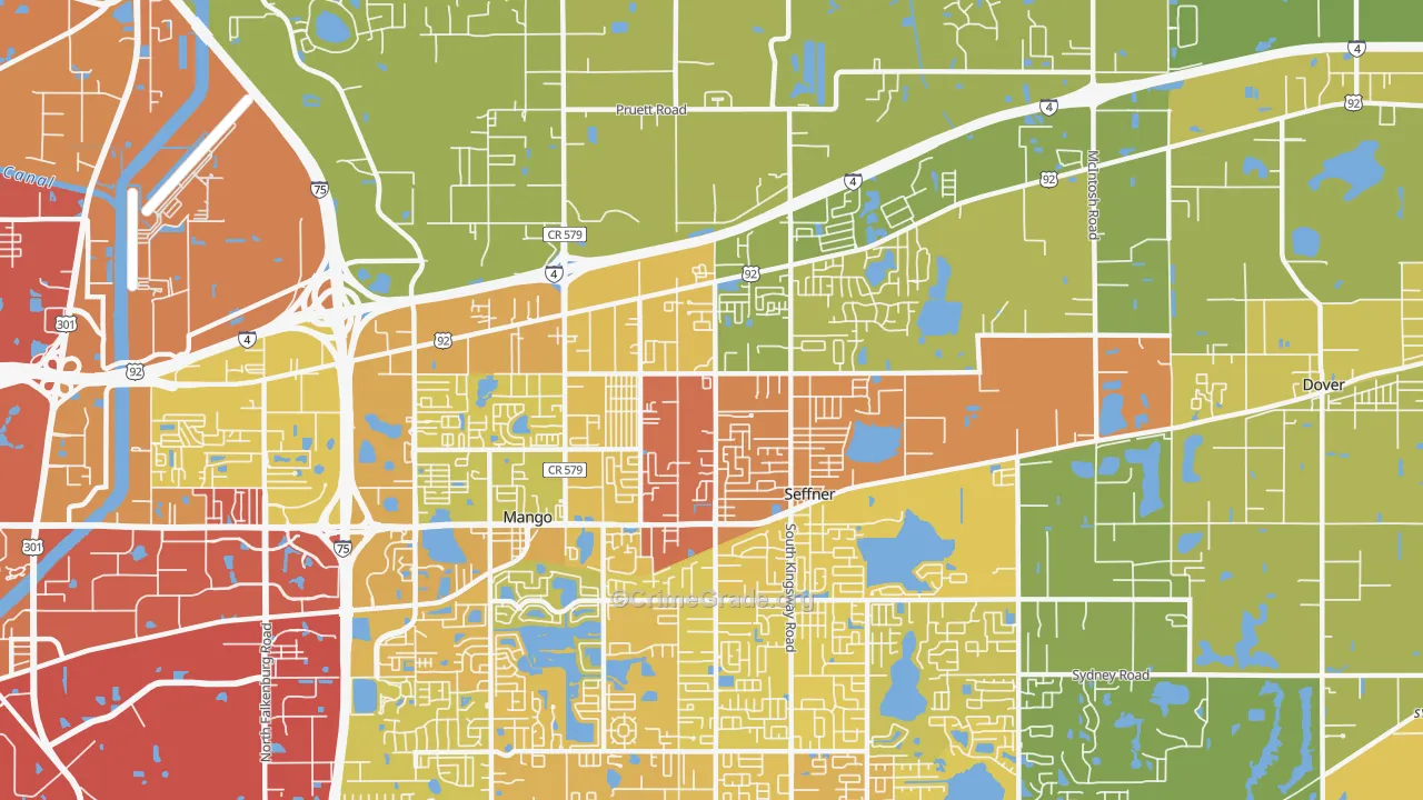 33584, FL Map of Vehicle Theft Rates