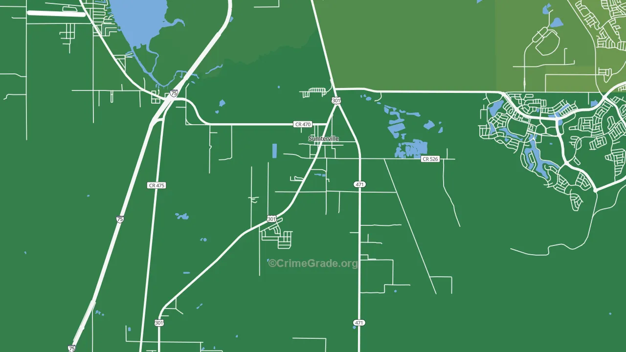 33585, FL Map of Vehicle Theft Rates