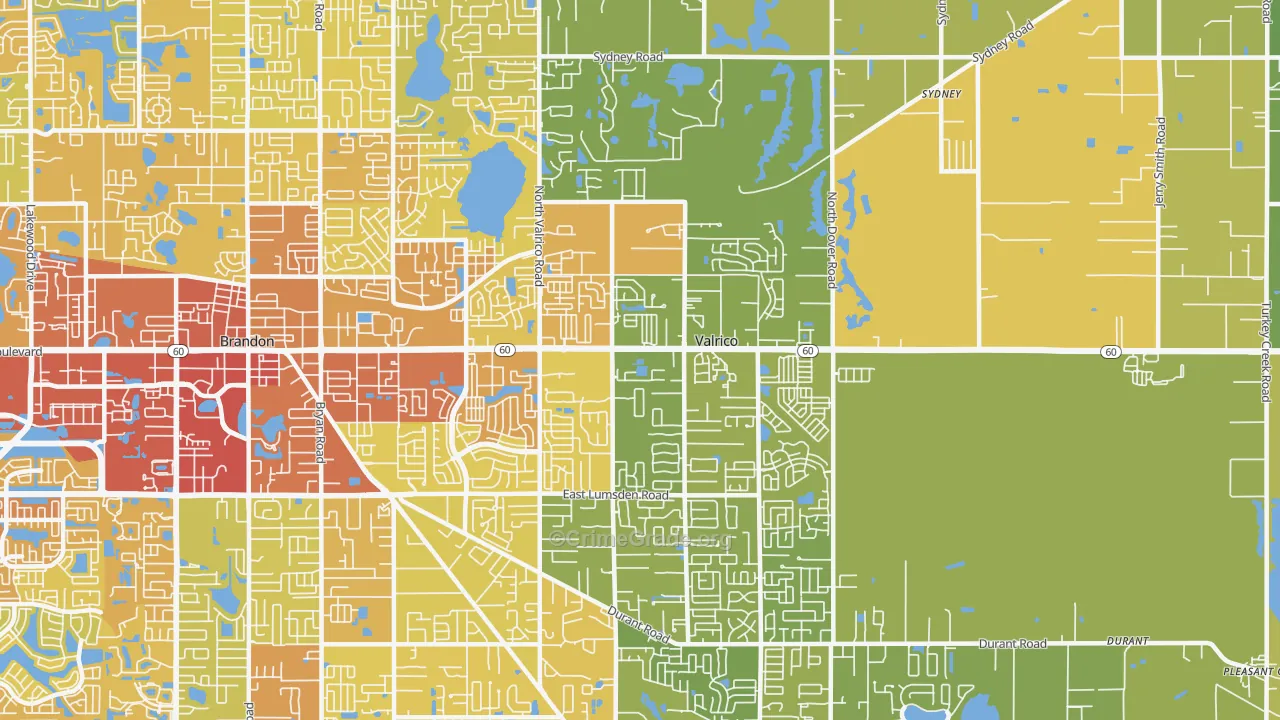 33594, FL Map of Vehicle Theft Rates