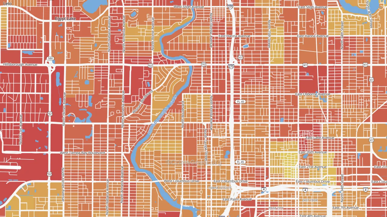 33603, FL Map of Vehicle Theft Rates