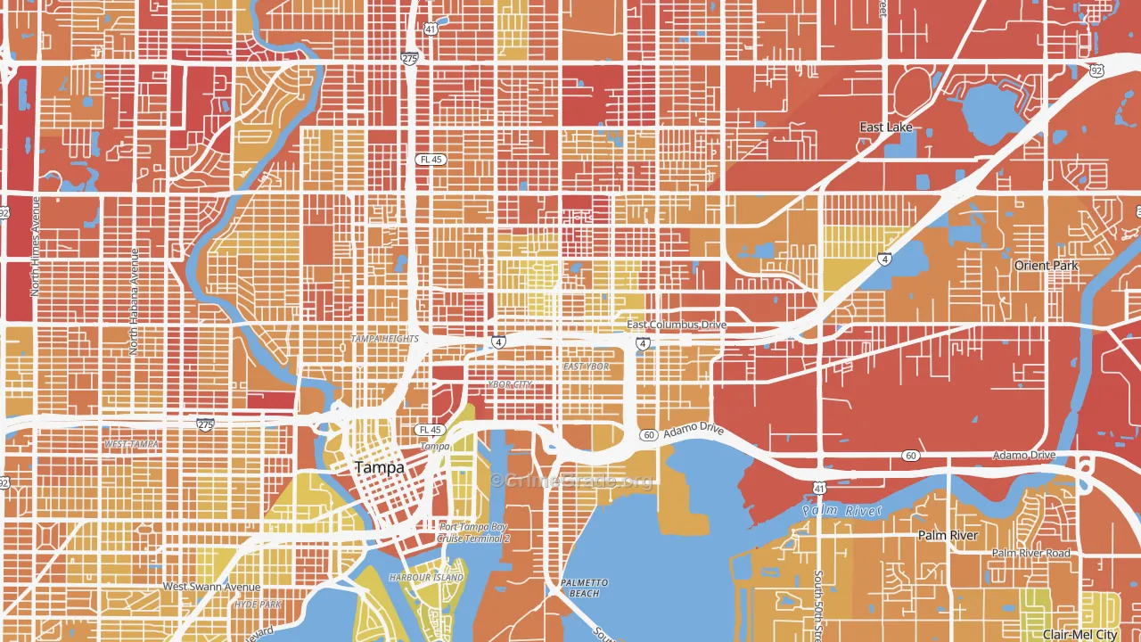 33605, FL Map of Vehicle Theft Rates