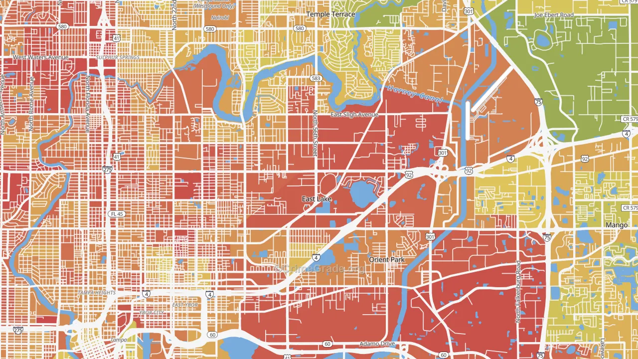 33610, FL Map of Vehicle Theft Rates