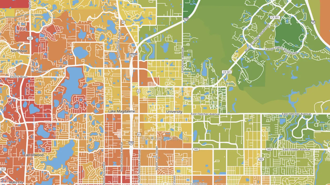 33613, FL Map of Vehicle Theft Rates