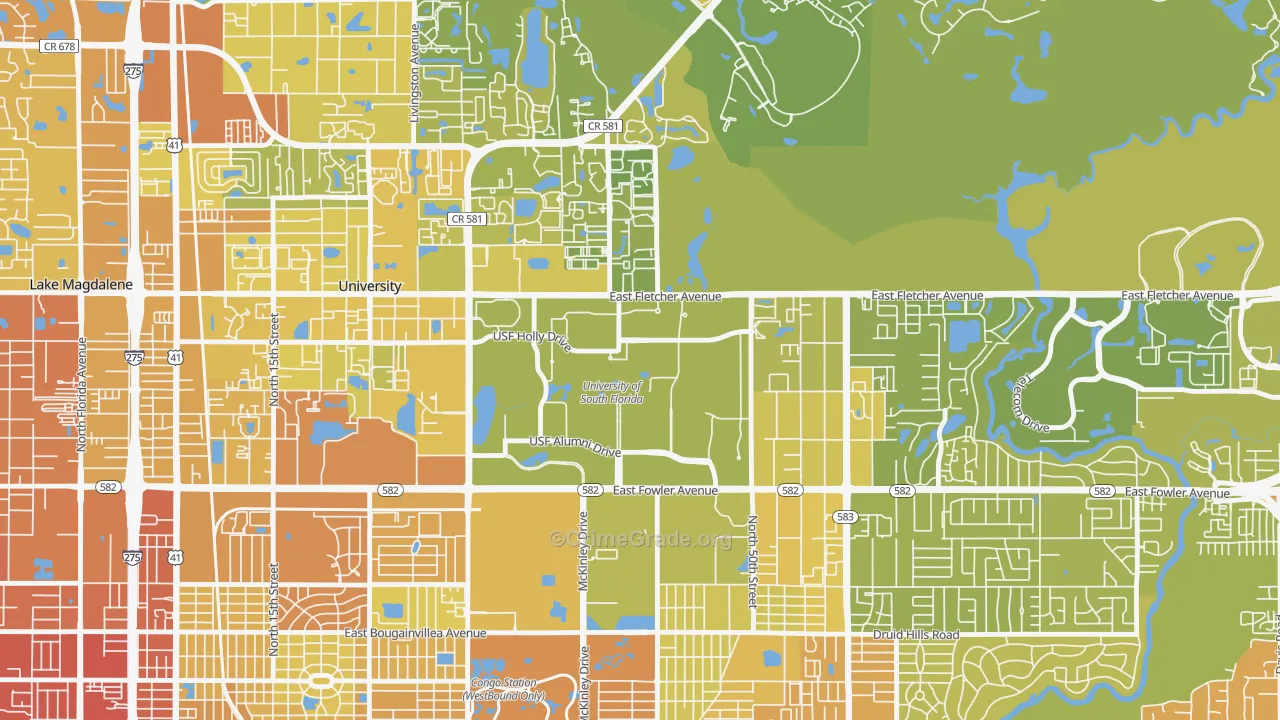 33620, FL Map of Vehicle Theft Rates