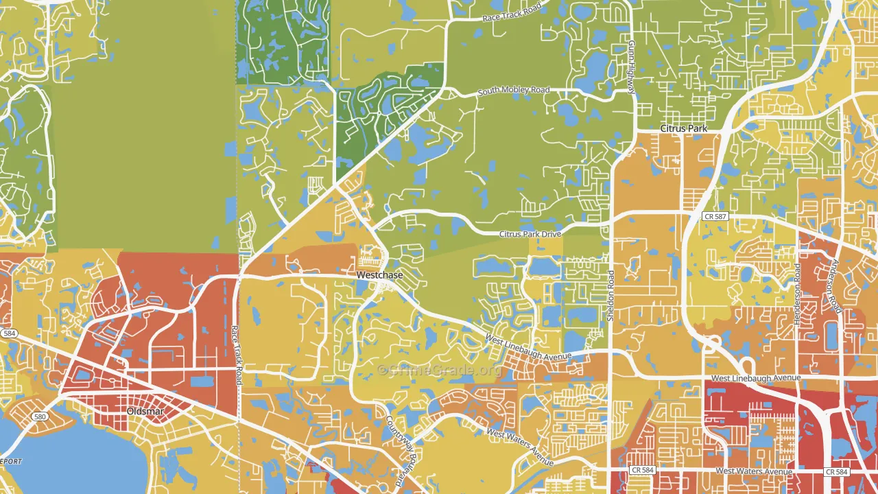 33626, FL Map of Vehicle Theft Rates