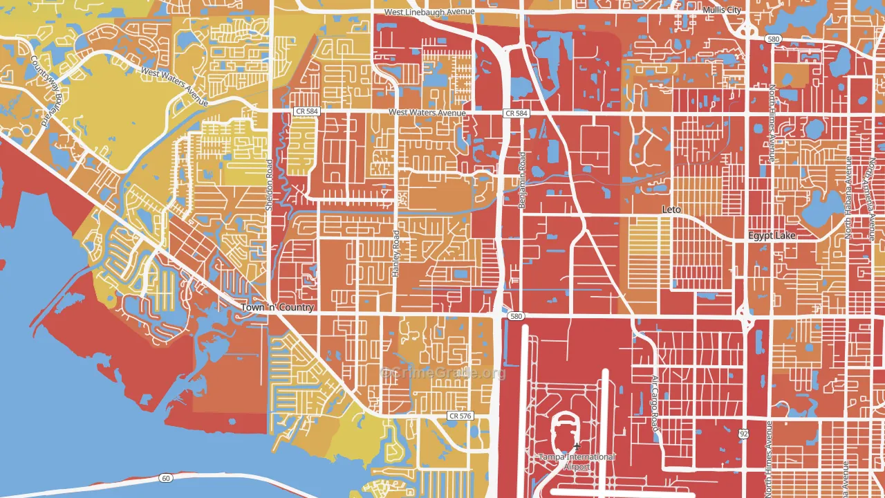 33634, FL Map of Vehicle Theft Rates