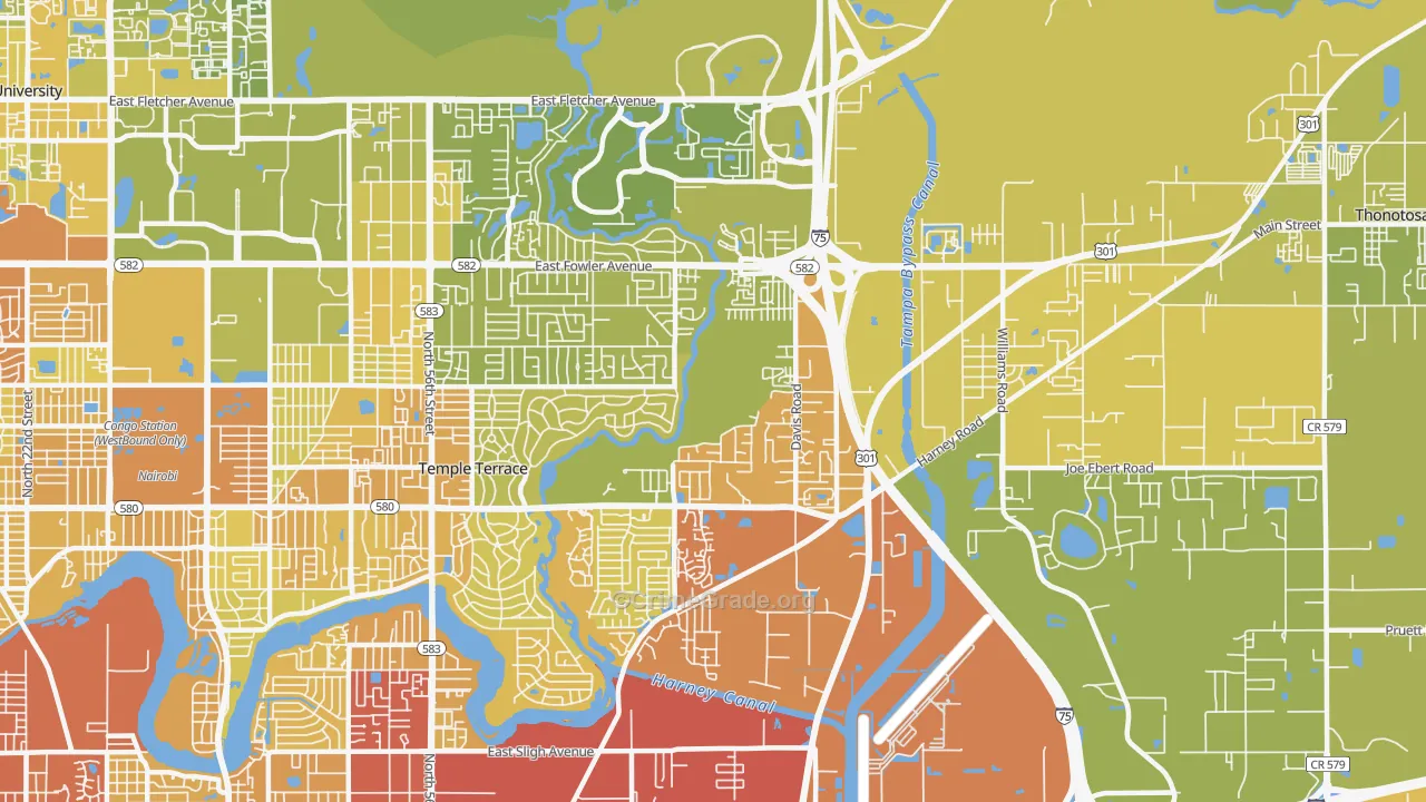 33637, FL Map of Vehicle Theft Rates