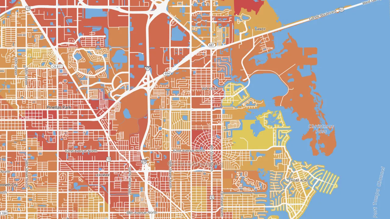 33702, FL Map of Vehicle Theft Rates
